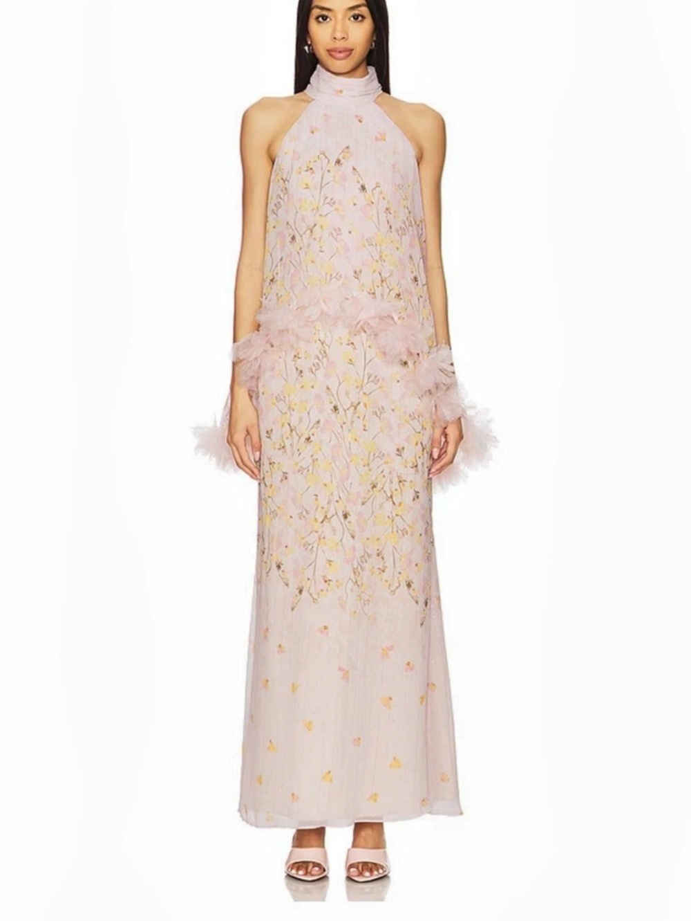 Elliatt tulsia Floral Halter Maxi Dress in Pink